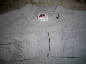 Vintage Nike Swoosh Collar Swoosh Sweatshirt Long Sleeve T-shirt Shirt Sz Large