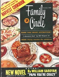 Family Circle Magazine October 1956 Will Rogers, Harvest Cookbook, Wm. Saroyan - Picture 1 of 2