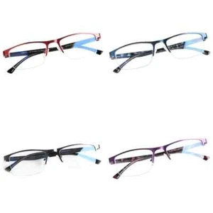 Fonhcoo Half Frame Blue Light Blocking Reading Glasses Spring Hinge Readers - Picture 1 of 14