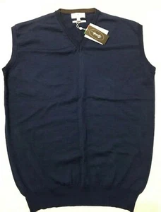 NWT Toscano Firenze Made in Italy Sweater Vest Merino Wool Marine Blue XXL $98 - Picture 1 of 4
