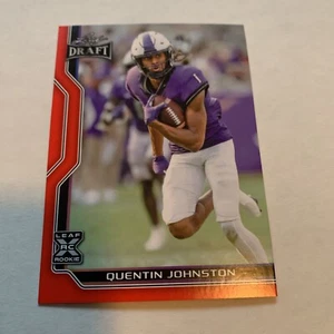 2023 LEAf QUENTIN JOHNSTON RED PARALLEL ROOKIE RC Tcu Chargers - Picture 1 of 2