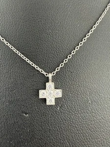 TIFFANY & Co. Collar Colgante Cruz Cruciforme Diamante Platino 100 Auténtico! - Imagen 1 de 6