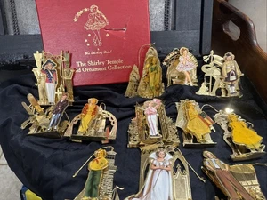 VTG Danbury Mint Shirley Temple Gold Ornament Collection Complete Set Of 12 Box - Picture 1 of 13