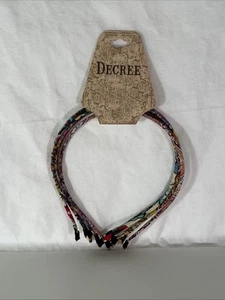 NWT Decree Girl's Plastic Headband Hair Multicolor 5 Pack Thin Paisley - Picture 1 of 7