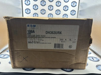 Eaton DH363URK 100Amp 3Pole 600VAC NEMA 3R Non-Fusible Heavy Duty Safety Switch - Image 1 of 2