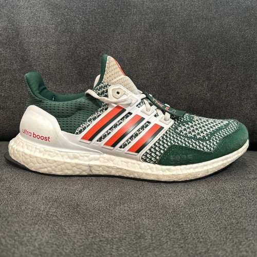 Adidas Ultraboost 1.0 Miami Hurricanes Uomo 7.5 Bianco Arancione Verde NCAA HQ5884