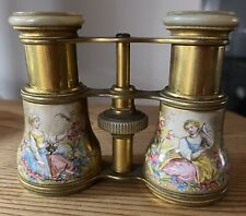 Antique Pair of Stunning Hand Painted Enamelled Opera Glasses
