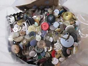 Antique Vintage Buttons Lot Large Variety Nearly 3 Pounds - Picture 1 of 7