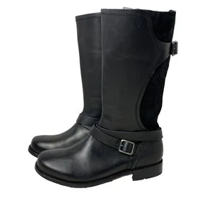 Women’s Boots 9.5 Black OluKai Knee High Leather Riding Boots New With Box - Picture 1 of 15