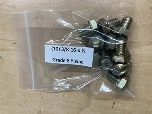 Menge (10) 3/8"-16 x 1/2" Klasse 8 Gelb Zink Sechskantschrauben Schrauben - Bild 1 von 3
