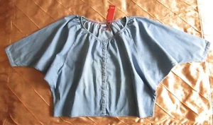 ESPRIT TUNIKA JEANS DENIM BASIC CARMEN KNOPF BLUSE WASHED BLAU 38 M NEU - Bild 1 von 14