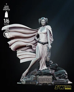 Princess Leia 3D Printed Figure, Iconic Star Wars Rebel Leader Statue, Unpainted - Picture 1 of 7