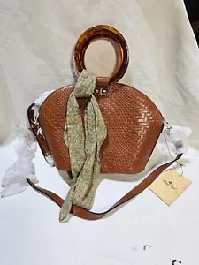 Borsa a mano Patricia Nash tracolla Meldola pelle intrecciata ondulata manico anello borsa NUOVA - Foto 1 di 12