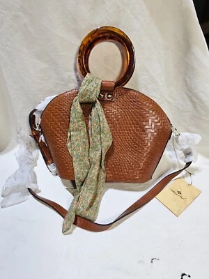 Bolso de Mano Bandolera Patricia Nash Meldola Ondulado Tejido Cuero Anillo Mango Cartera NUEVO Foto 1 de 4