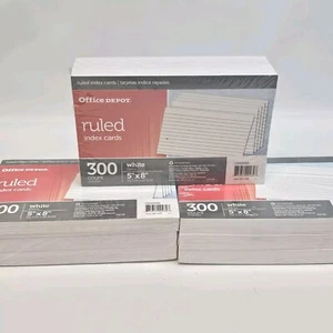 900 Carte Indice Regolate, 3" x 5", Bianco, 900 Carte (3 confezioni da 300) - Foto 1 di 2
