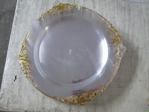 Lot of 25 Plastic Disposable Plate, Gold Trim, Party Supplies, 10" Dinner Plates - Picture 1 of 4