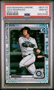 JULIO RODRIGUEZ ROOKIE MOJO REFRATTORE 2020 Bowman Cromato Mega GRADO PSA 10 - Foto 1 di 2
