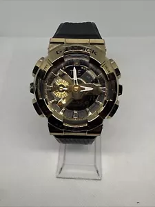 Casio G-SHOCK GM110G-1A9 Gold Ion Plated Case Black Rubber Strap - Picture 1 of 12