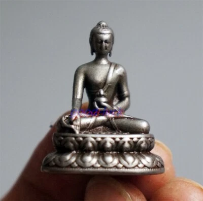 1" Old Chinese Tibetan Buddhism iron meteorites meditation Shakyamuni Statues - Image 1 of 4