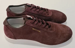 Paul Smith Slim Suede Leather Lace-up Trainers Bordeaux Sizuk 8 eu 42 - Picture 1 of 7