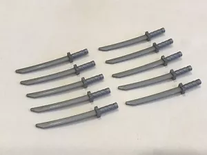 10 x Lego Minifigure Sword Flat Silver Katana / Shamshir Sword NEW - Picture 1 of 1