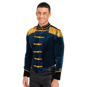 US Men's Costumes Jacket Military Drummer Parade Prince Coats Blazer Ringmaster - Picture 1 of 39