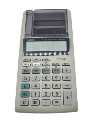 Vintage Casio Tax & Exchange Portable Printing Calculator Working NO CORD HR-8TE - Image 1 of 4
