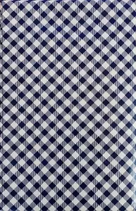  Diamond Check Vinyl Flannel Back Tablecloth Asst.Seizes Sq.,Obl.& Rnd Navy Blue - Picture 1 of 2