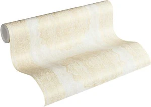 A.S. Papel pintado no tejido Création Boho Love 36462-2 oro crema tablones madera adorno - Imagen 1 de 6