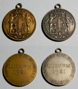 (2) 1921 Congreso de Historia de Lucerna 1921 Medallas Wildmen (1204) - Imagen 1 de 5