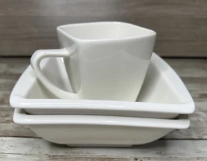 Set of 3 MALACASA Blance 2 Cereal Bowls + 1 Coffee Mug / Modern Ivory Porcelain - Imagen 1 de 19
