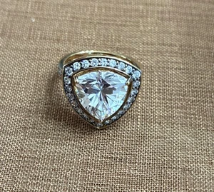 Crislu 18k Gold Vermeil Größe 7 Träne Tropfen Zirkonia  - Bild 1 von 14