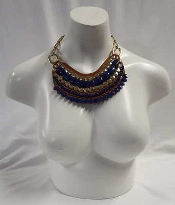 Collar Piedra Natural Stella & Dot Estilo Indio Cadena Oro Azul Foto 1 de 4