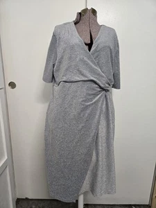 Abito donna Serra nodo scintillante davanti finto avvolgente argento taglia XL - Foto 1 di 4
