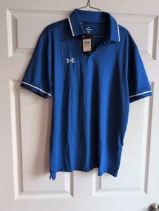 Under Armour Loose Fit Men's Tipped Polo Shirt - Blue - M - Picture 1 of 3