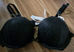 NWT Victorias Secret Bombshell add 2 cups padded push up bra Black Lace 36A - Picture 1 of 8