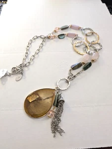 CHICOS BEAD PENDANT NECKLACE 28-32" - Picture 1 of 2