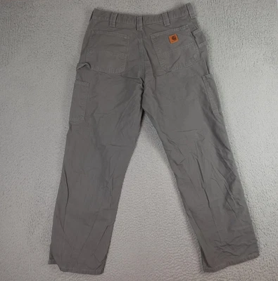 Carhartt Pants Mens 34x32 Gray Fits 32x30 Canvas Work Dungaree Carpenter Utility - Image 1 of 4