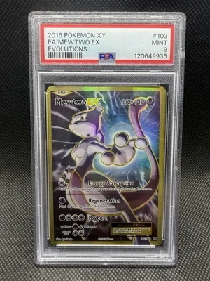 2016 Pokémon XY Evolutions #103 Mewtwo EX Full Art PSA 9 - Image 1 of 2