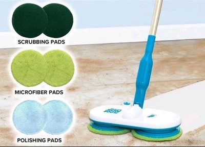 Fregona de piso giratoria motorizada recargable para policía de piso como se ve en TV de BuldHead NUEVA Foto 1 de 4