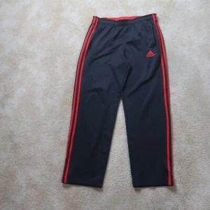 Adidas Jogginghose Herren Medium schwarz rot Streifen gerades Bein - Bild 1 von 11