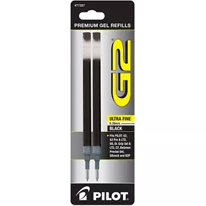Pilot G2 Gel Ink Refill for Rolling Ball Pens, Ultra Fine Point 0.38mm (2/Pack) - Picture 1 of 5