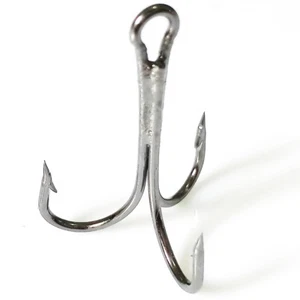 5pcs O'Shaughnessy Treble Hook 10/0 Big Size Sharpened Silver Treble Fishhooks - Picture 1 of 8