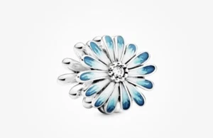 Exquisite Pandora Moments Blue Daisy Charm – S925 Silver, Floral Design - Picture 1 of 3