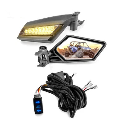 WEISEN For Polaris RZR Pro XP/XP 4 Side Racing Mirrors+Turn Signal Wiring Kit - Image 1 of 4