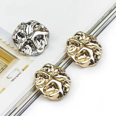 10x Wave Surface Metal Button Irregular Shape Buckle Garment Sewing Accessories - Image 1 of 4
