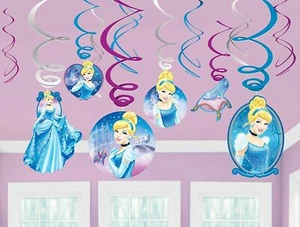 Disney Cinderella Foil Swirl Decorations Cutouts Value Pack 12 Pieces - Picture 1 of 1
