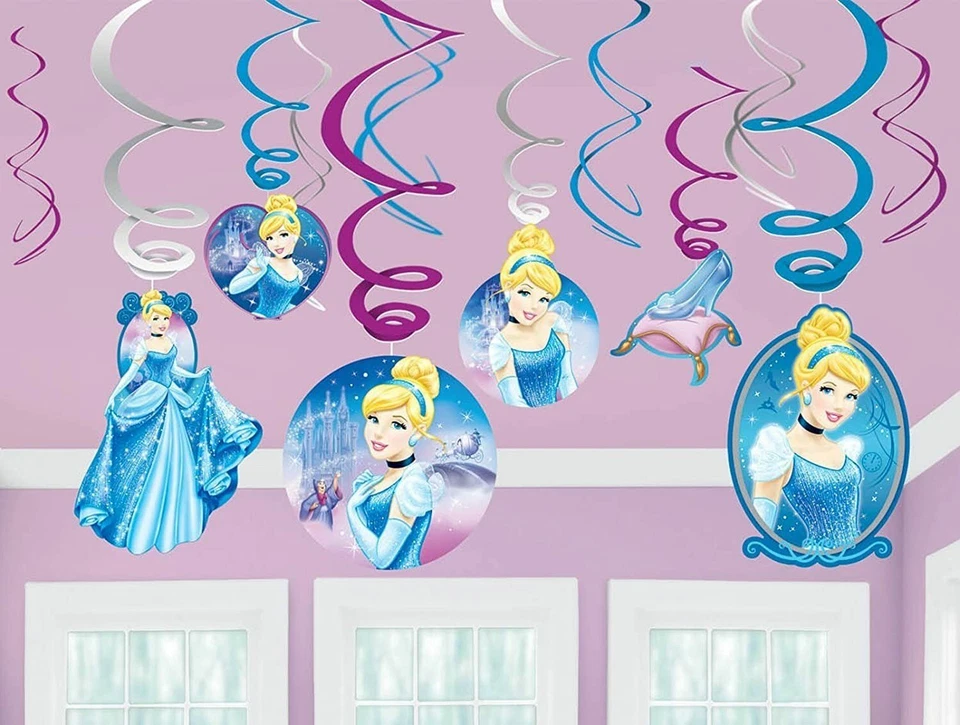 Disney Cinderella Foil Swirl Decorations Cutouts Value Pack 12 Pieces - Image 1 of 1