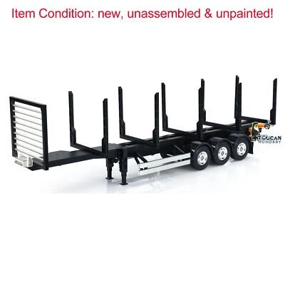 1/14 TOUCANRC Timber Truck Pole Tractor 3Axle RC Flatbed Semi Trailer KIT Model  - Image 1 of 4
