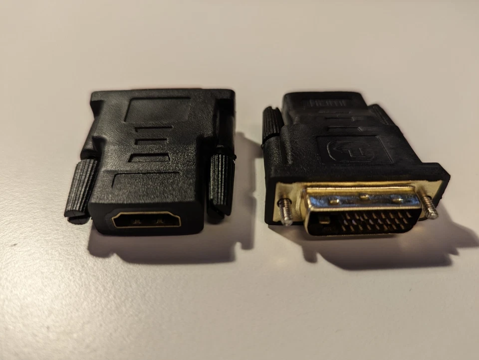 DVI-D (24+1) Stecker auf HDMI Buchse Konverter Adapter Koppler Stecker (Gold) - Bild 1 von 4